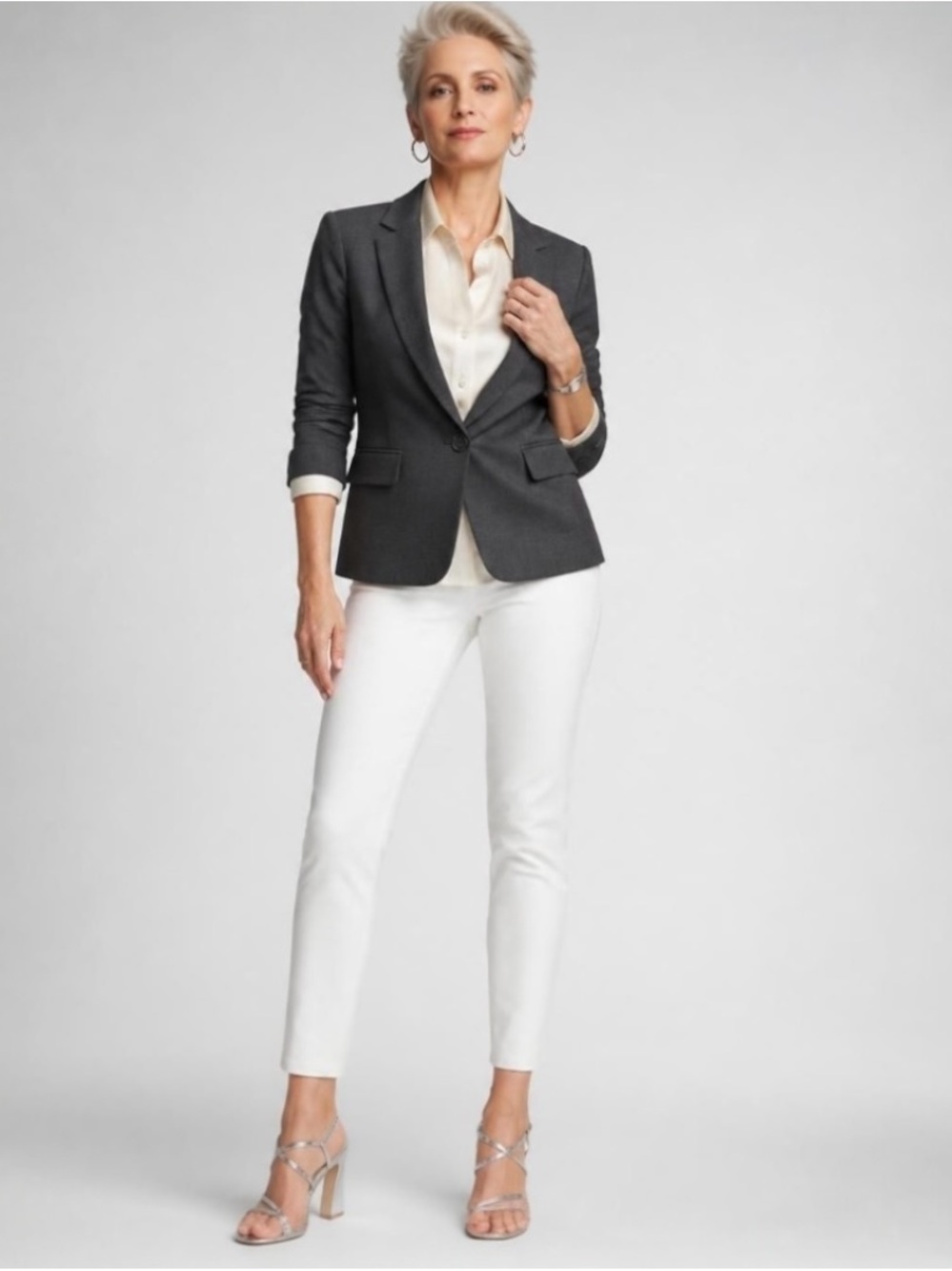 Chico's White Ankle Jeggings Pull On